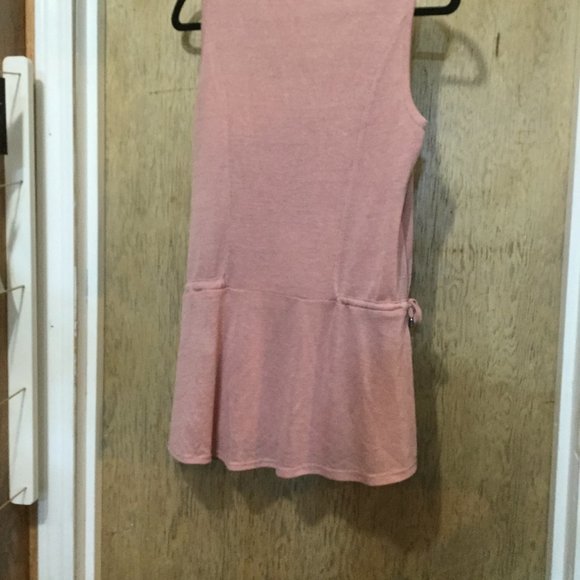 Picadilly sleeveless top cinching at either side pale dusty pink size small - Picture 5 of 5